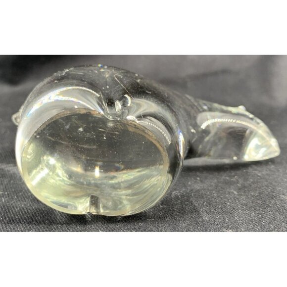Blown Glass Polar Bear Crystal Clear Figurine Paperweight 3.75" Vintage - Picture 7 of 7